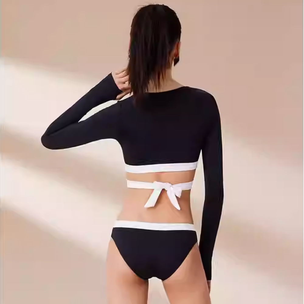 SB21W02S6A-New surf bikini swimsuits with long sleeves for women