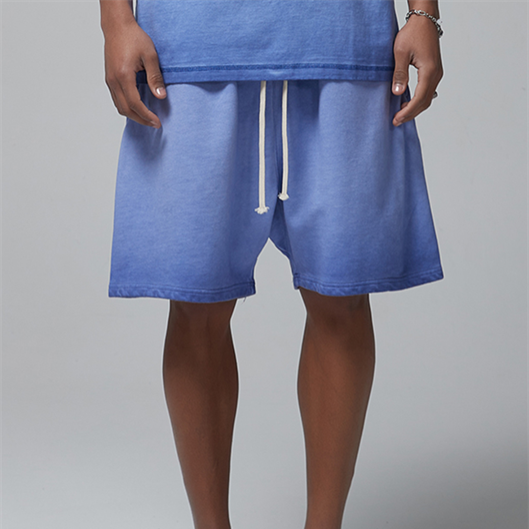 SB7616-Summer dyed, washed, men's and women's suits, short-sleeved shorts, street fashion