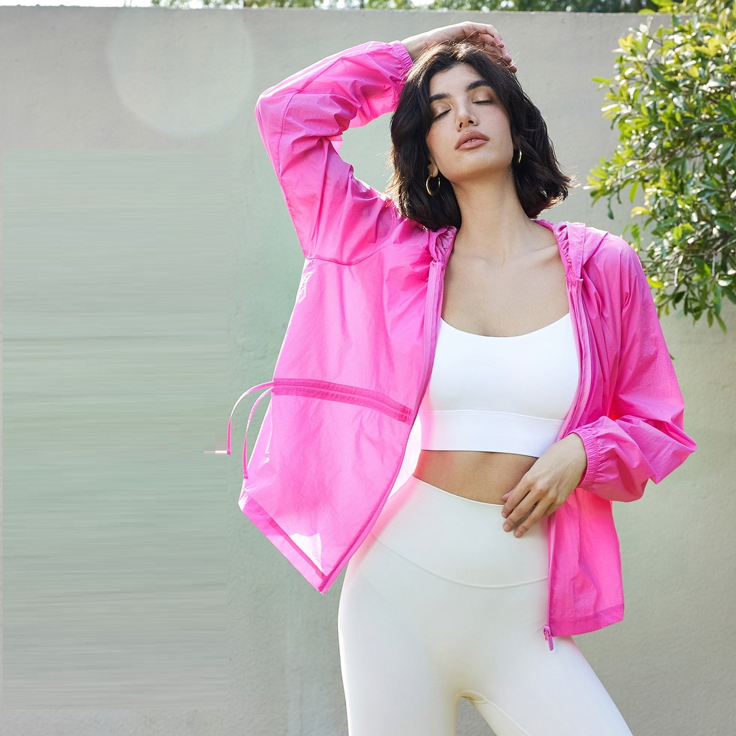 SBHPWT41009-Summer Thin Hooded Yoga Jacket Women's Loose Sportswear