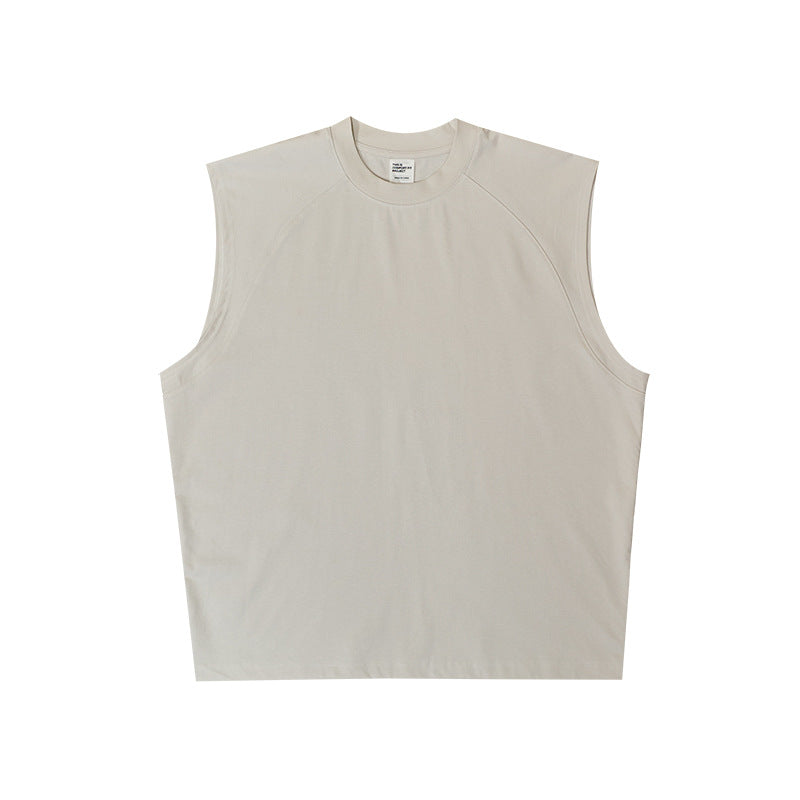 SBX94- Solona ice breathable round neck solid color splicing raglan loose vest