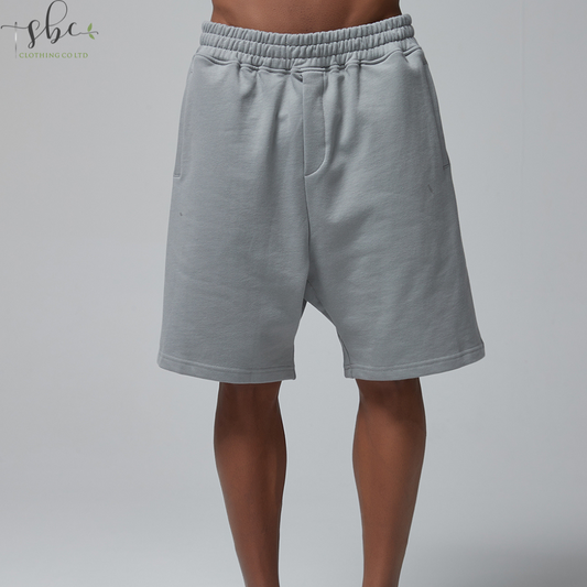 SB7687-Spring and summer heavyweight 410g terry men's shorts five-quarter pants