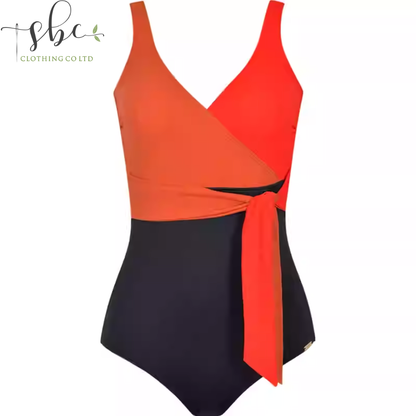 SBSS212W17S9A- Women's European-inspired one-piece swimsuit with a sexy V-neck design