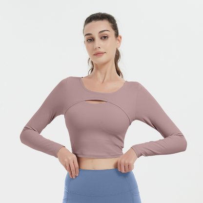 SB1582-Yoga wear for women, slim fit, sport breathable T-shirt, long sleeves