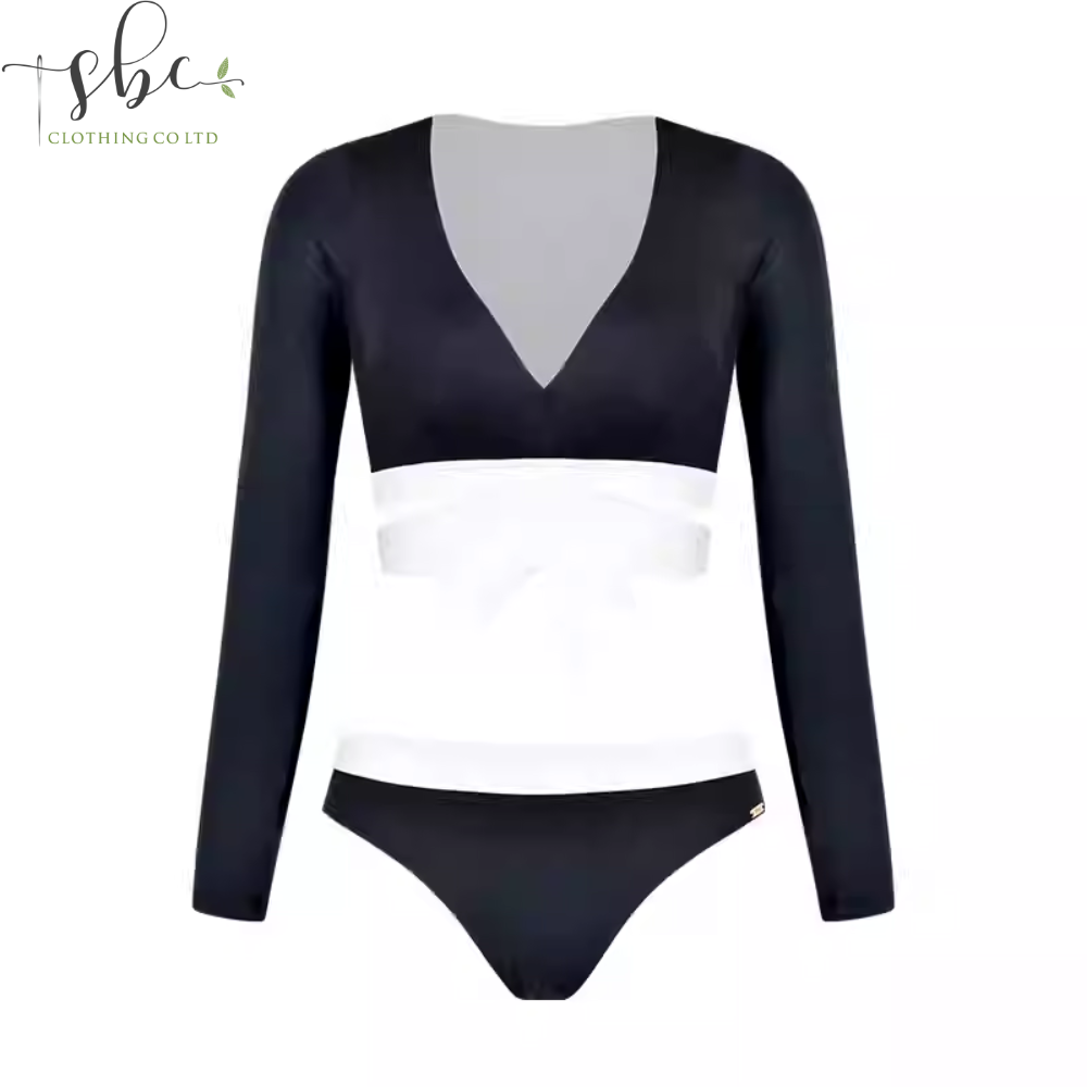 SB21W02S6A-New surf bikini swimsuits with long sleeves for women