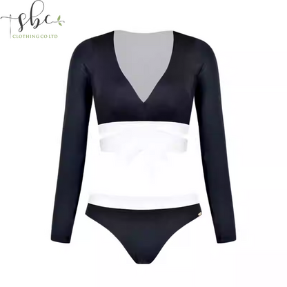 SB21W02S6A-New surf bikini swimsuits with long sleeves for women