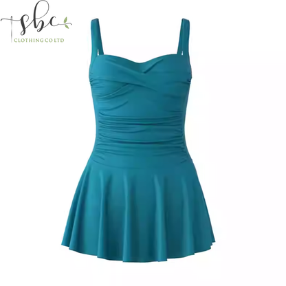SB24W22P2C-Plus-size swimsuit for women: premium hot spring skirt with a conservative one-piece design