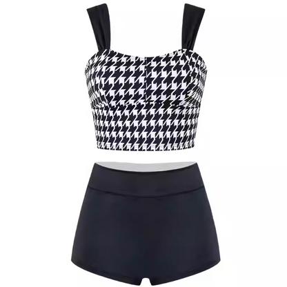 SB51W02P8A-New swimsuit women's houndstooth sexy retro slim hot spring island tour two-piece swimsuit