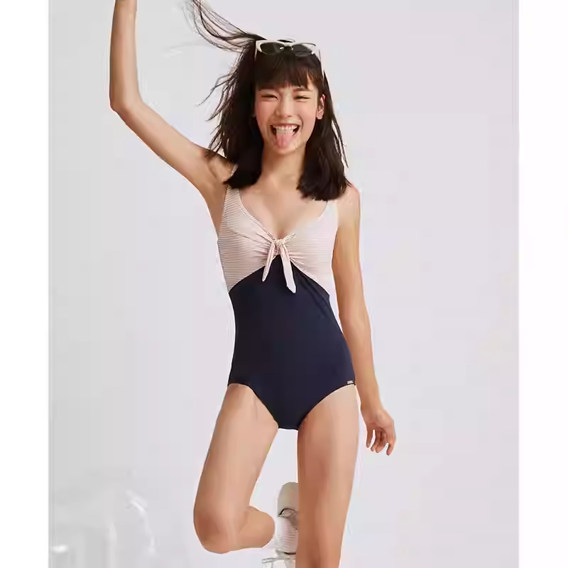 SBSWS19-14A-A stunning one-piece swimsuit for women, featuring a viral-inspired design with a sensual V-neck and hot spring-inspired elements