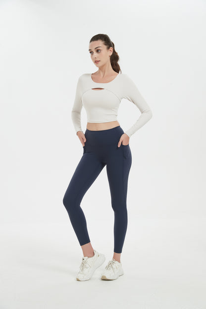 SB1582-Yoga wear for women, slim fit, sport breathable T-shirt, long sleeves