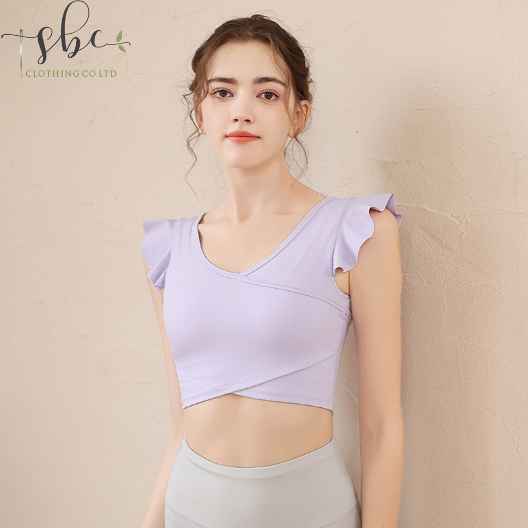 SBWX220507-Sports short-sleeved tops with chest pads for women – SBC ...