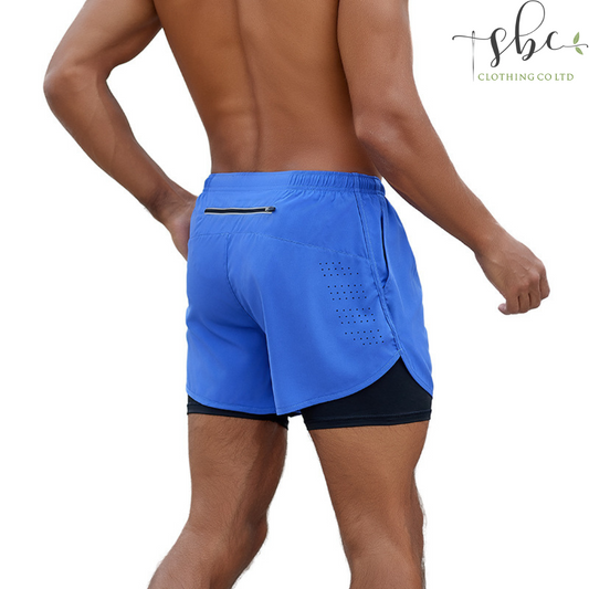SBDK22001-Sports shorts for men, summer double-lined basketball training fitness pants