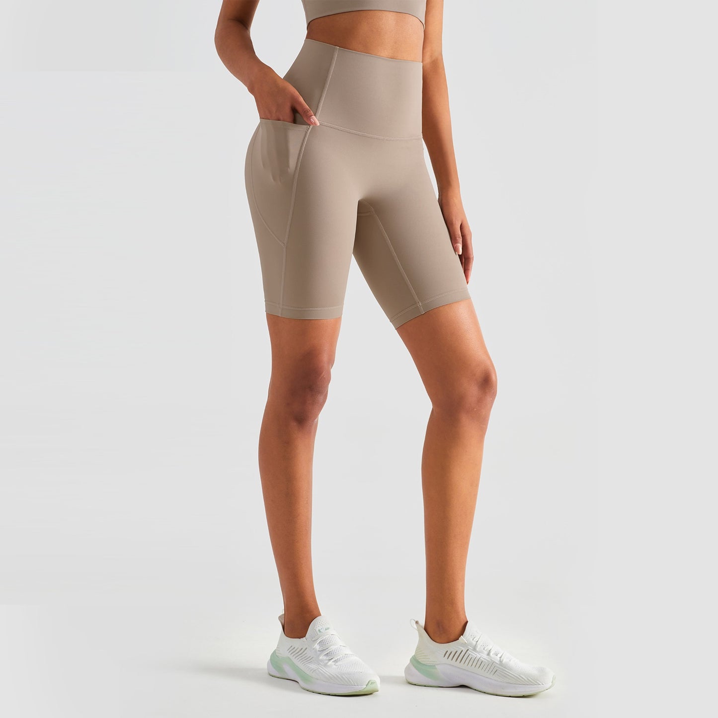 SBHP1438-New slimming super high waist fitness sports  hip lifting peach yoga shorts for women