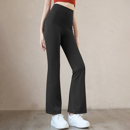 SBKZ220701-High-waisted slimming boot-cut pants for women