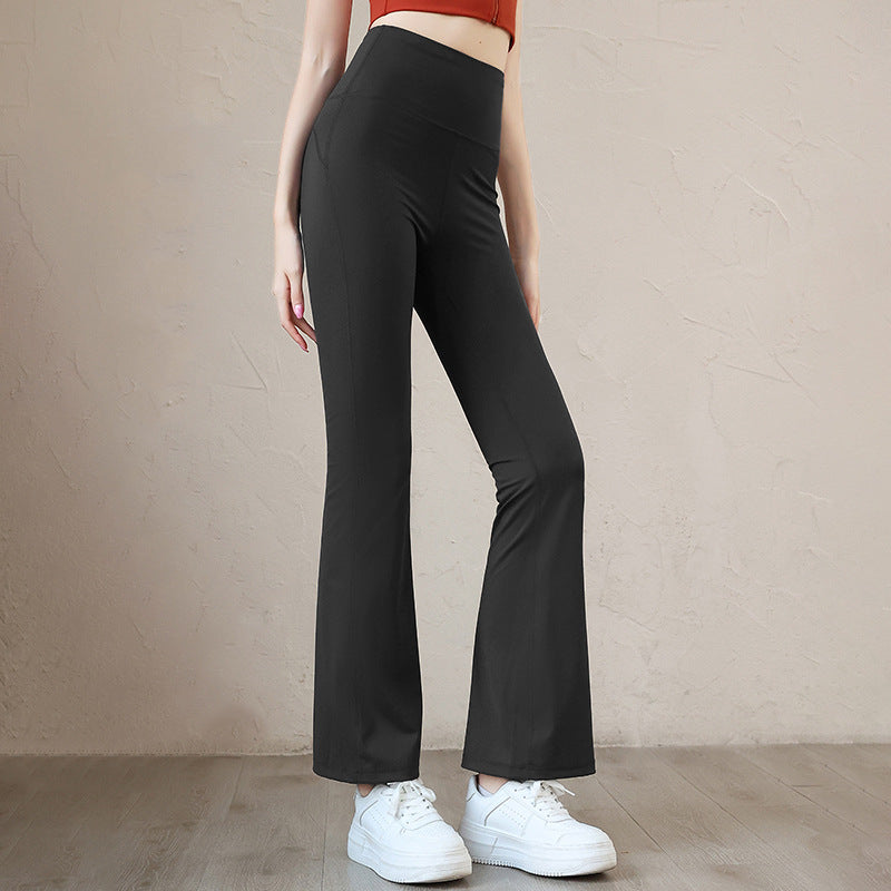 SBKZ220701-High-waisted slimming boot-cut pants for women